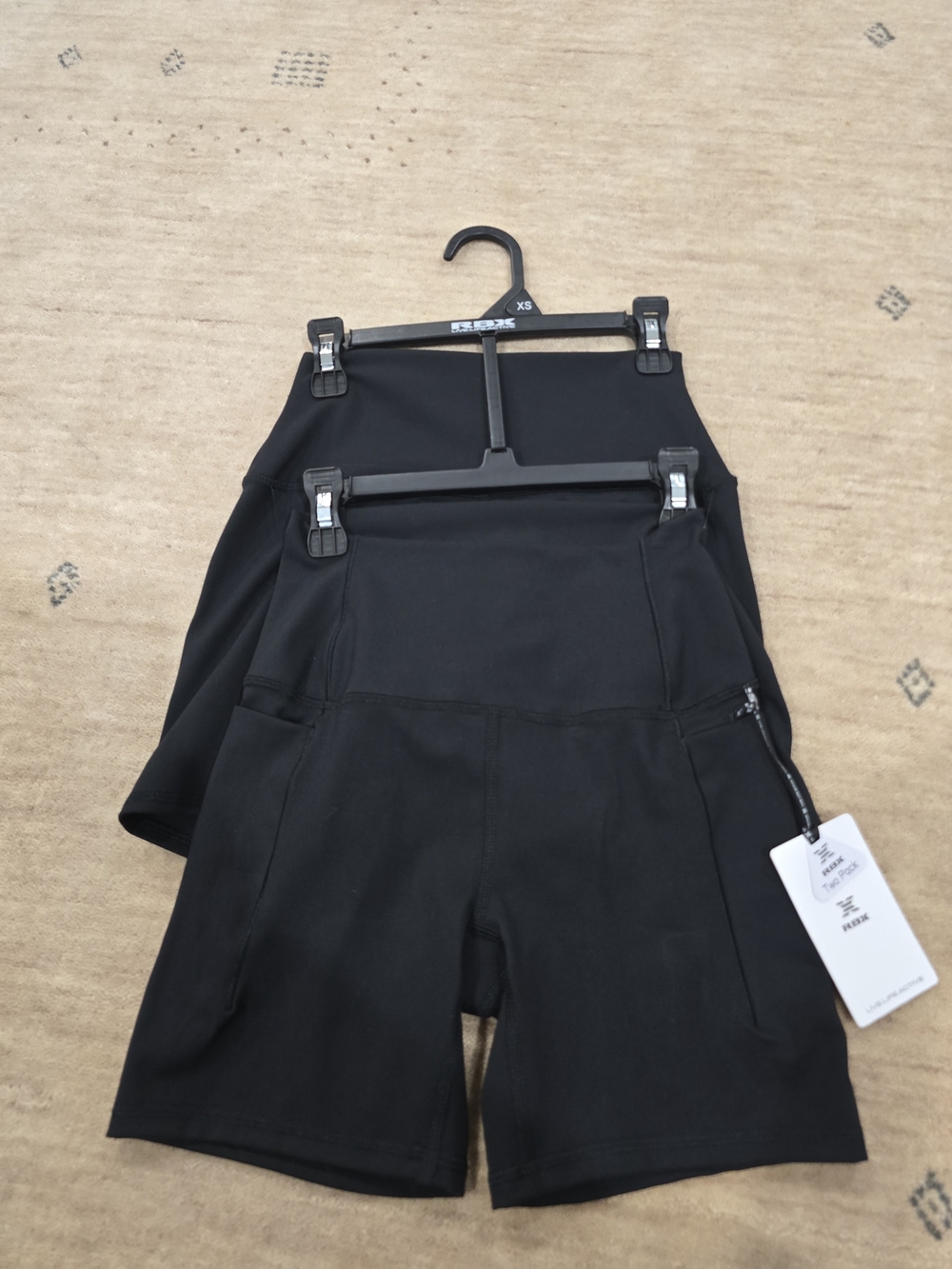 RBX Black High-Rise Athletic Bike Shorts with Pockets